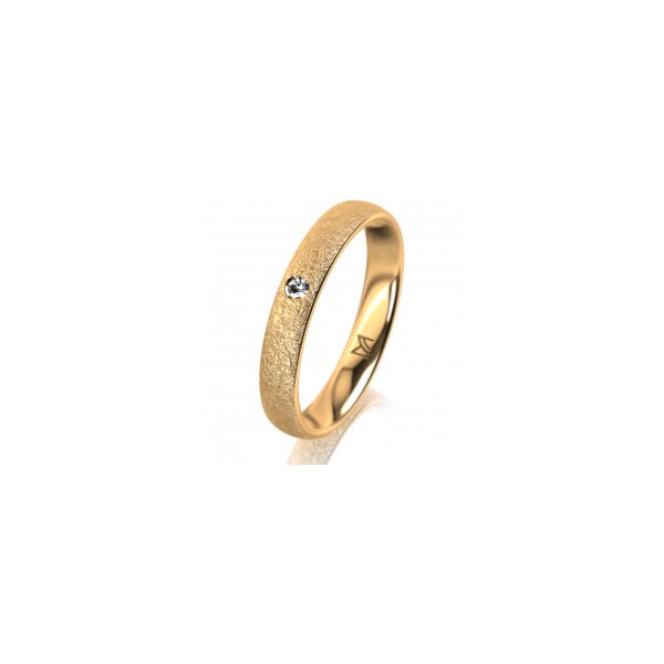 Ring 18 Karat Gelbgold 3.5 mm kreismatt 1 Brillant G vs 0,025ct