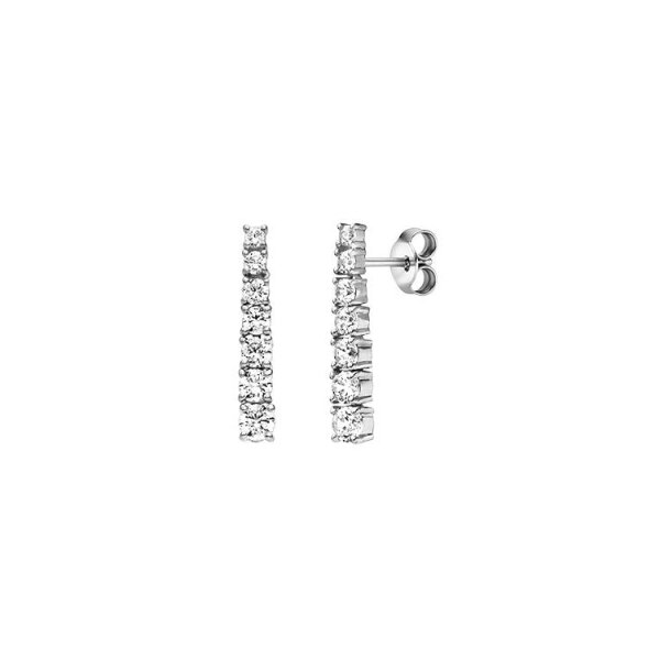 Ohrschmuck 925 Silber rhodiniert 14 Zirkonia