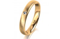 Ring 18 Karat Gelbgold 3.5 mm sandmatt 1 Brillant G vs...