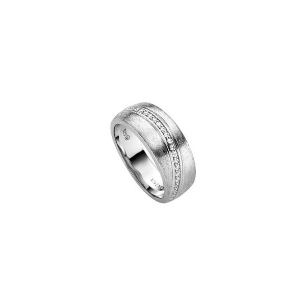 Ring 925 Silber rhodiniert 22 Zirkonia
