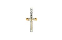 Anh&auml;nger 14 Karat Gelb/Weissgold Kreuz