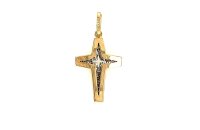 Anh&auml;nger 14 Karat Gelb/Weissgold Kreuz