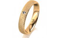 Ring 18 Karat Gelbgold 4.0 mm kreismatt 1 Brillant G vs...
