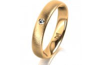 Ring 18 Karat Gelbgold 4.0 mm sandmatt 1 Brillant G vs...