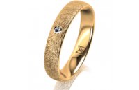 Ring 18 Karat Gelbgold 4.0 mm kristallmatt 1 Brillant G...