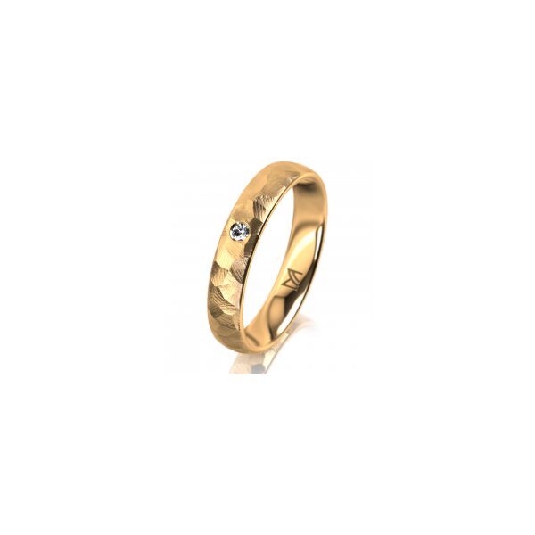 Ring 18 Karat Gelbgold 4.0 mm diamantmatt 1 Brillant G vs 0,025ct