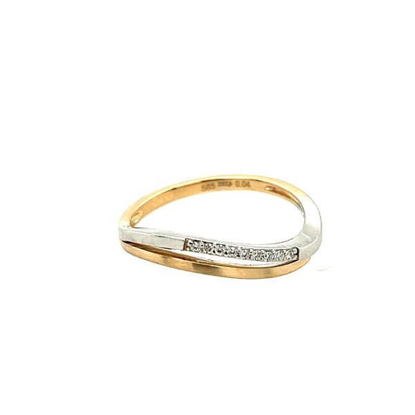 Ring 14 Karat Gelb-/Weissgold Brillanten 0,04ct w si