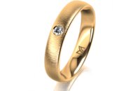 Ring 18 Karat Gelbgold 4.0 mm sandmatt 1 Brillant G vs...