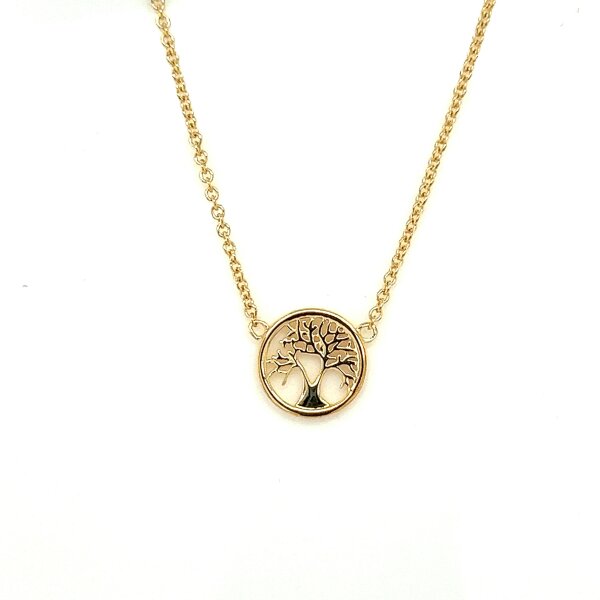 Halsschmuck 14 Karat Gelbgold Lebensbaum