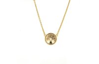 Halsschmuck 14 Karat Gelbgold Lebensbaum