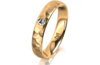 Ring 18 Karat Gelbgold 4.0 mm diamantmatt 1 Brillant G vs...