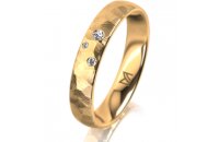 Ring 14 Karat Gelbgold 4.0 mm diamantmatt 3 Brillanten G...