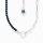 Halsschmuck 925 Silber mit dunkelblauen Beads und Charmista Coin