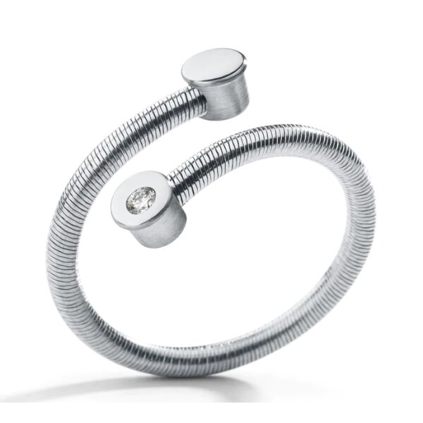 Ring Edelstahl Brillant 0,03ct Twister