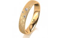 Ring 18 Karat Gelbgold 4.0 mm kreismatt 3 Brillanten G vs...
