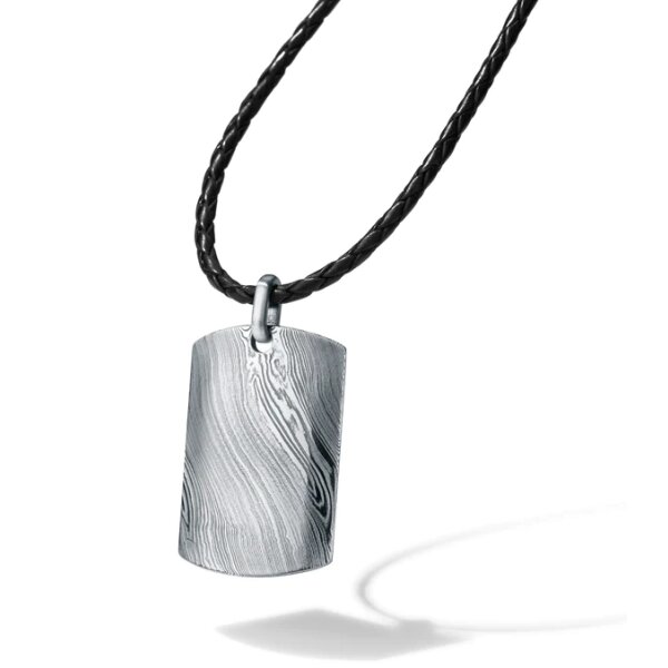 Halsschmuck Edelstahl Kautschuk Twist Muster