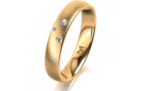 Ring 18 Karat Gelbgold 4.0 mm sandmatt 3 Brillanten G vs...