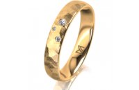 Ring 18 Karat Gelbgold 4.0 mm diamantmatt 3 Brillanten G...