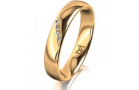 Ring 18 Karat Gelbgold 4.0 mm poliert 4 Brillanten G vs...