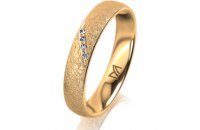 Ring 18 Karat Gelbgold 4.0 mm kreismatt 4 Brillanten G vs...
