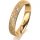 Ring 18 Karat Gelbgold 4.0 mm kristallmatt 5 Brillanten G vs Gesamt 0,035ct