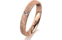 Ring 14 Karat Rotgold 3.5 mm kristallmatt 1 Brillant G vs...