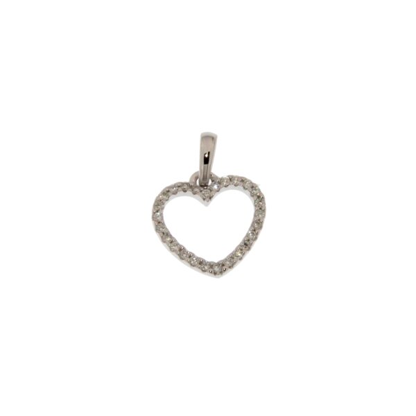 Anh&auml;nger 18 Karat Weissgold Herz Brillanten 0,13ct G si