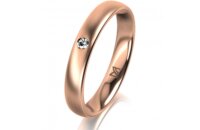 Ring 18 Karat Rotgold 3.5 mm l&auml;ngsmatt 1 Brillant G...
