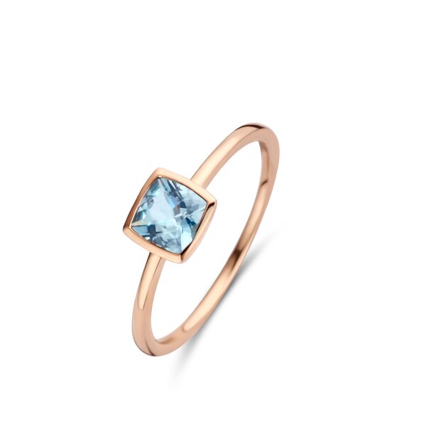 Ring 18 Karat Rotgold Blautopas Sky Blue