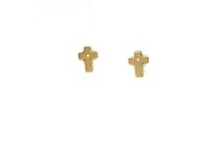 Ohrschmuck 18 Karat Gelbgold Kreuz  Brillanten 0,006ct G si