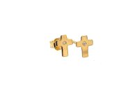 Ohrschmuck 18 Karat Gelbgold Kreuz  Brillanten 0,006ct G si