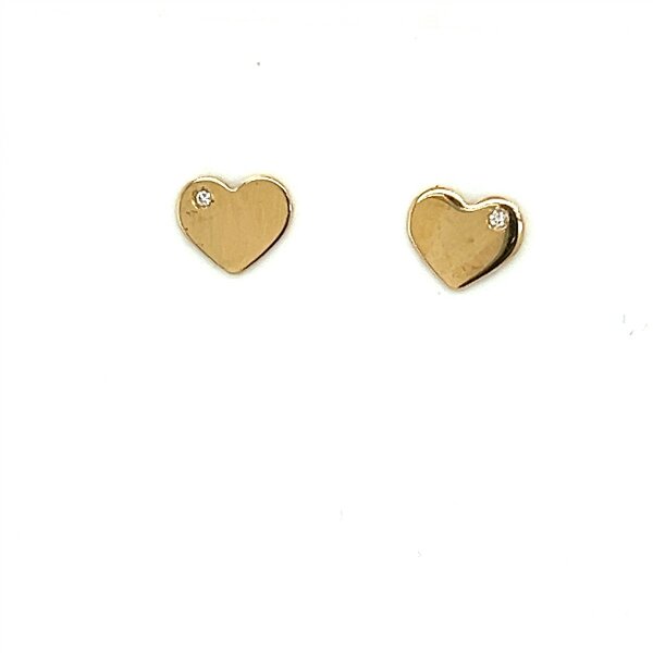 Ohrschmuck 18 Karat Gelbgold Herz Brillanten 0,006ct G si