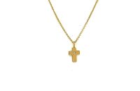 Halsschmuck 18 Karat Gelbgold Kreuz Brillant 0,003ct