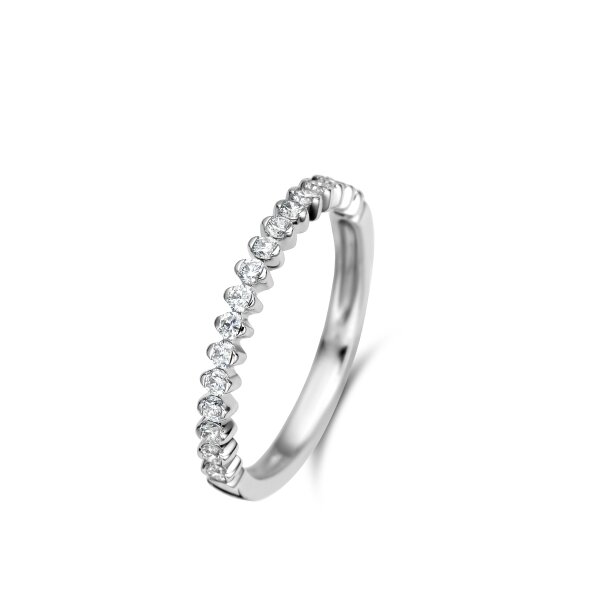 Ring 18 Karat Weissgold 17 Brillanten 0,34ct G vs