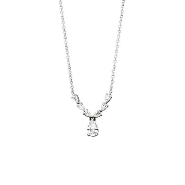 Halsschmuck 925 Silber rhodiniert 7 Zirkonia