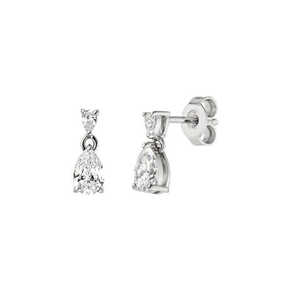 Ohrschmuck 925 Silber rhodiniert 4 Zirkonia