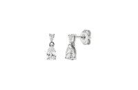 Ohrschmuck 925 Silber rhodiniert 4 Zirkonia