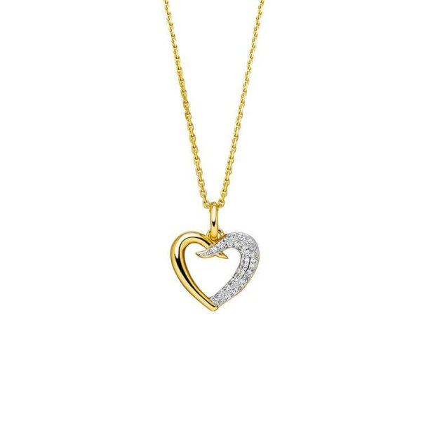 Halsschmuck 925 Silber gelbvergoldet 22 Zirkonia