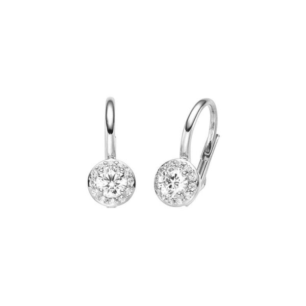 Ohrschmuck 925 Silber rhodiniert 26 Zirkonia