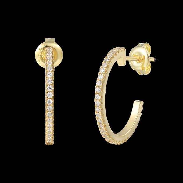 Ohrschmuck 925 Silber gelb vergoldet Zirkonia