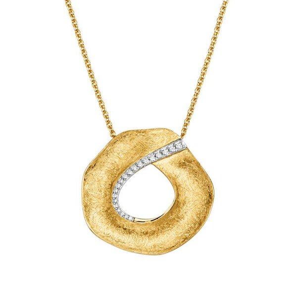 Halsschmuck 925 Silber gelbvergoldet 20 Zirkonia