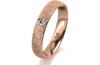Ring 14 Karat Rotgold 4.0 mm kristallmatt 1 Brillant G vs...