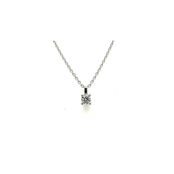 Halsschmuck 14 Karat Weissgold Brillant 0,15ct G vs 45v42cm