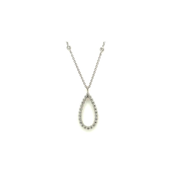Halsschmuck 14 Karat Weissgold 26 Brillanten gesamt 0,13ct G vs 45v42cm