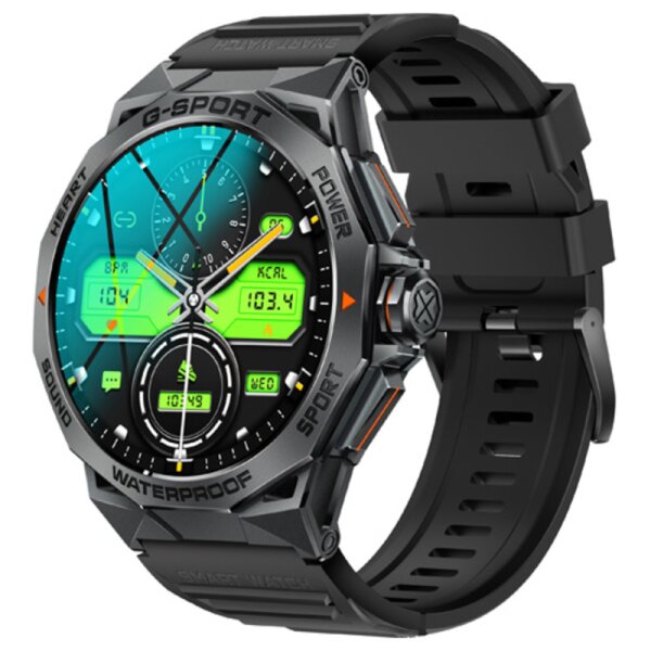 Smartwatch mit Silikon Armband schwarz