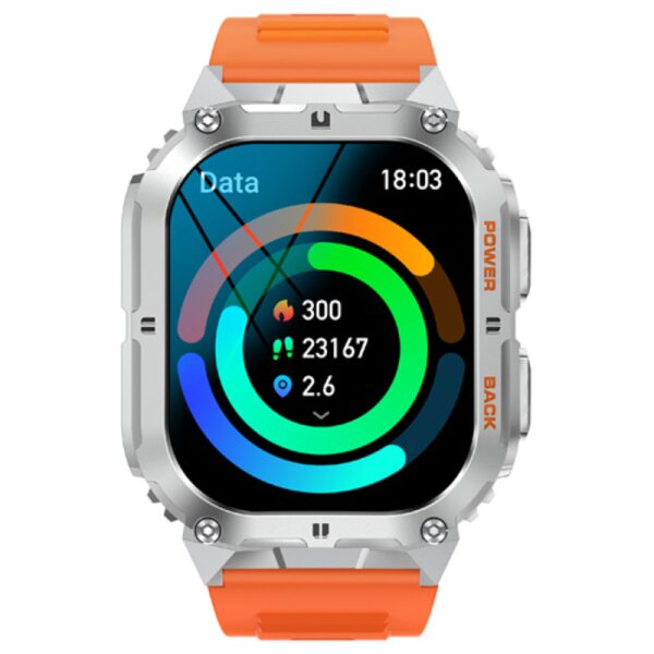 Smartwatch mit Silikon Armband orange