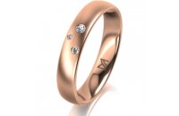 Ring 14 Karat Rotgold 4.0 mm l&auml;ngsmatt 3 Brillanten...