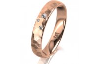 Ring 14 Karat Rotgold 4.0 mm diamantmatt 3 Brillanten G...