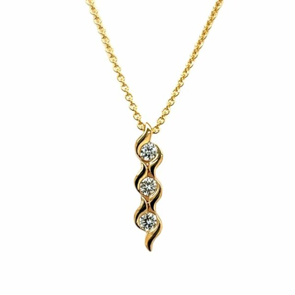 Halsschmuck 18 Karat Gelbgold 3 x Brillanten 0,270 ct G vs