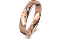 Ring 18 Karat Rotgold 4.0 mm poliert 3 Brillanten G vs...